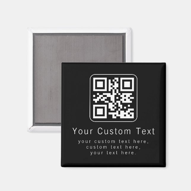 Íman Customizable QR Code & Editable Text Template (Front/Back)