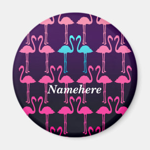Íman Customizável: Flamingo cor-de-rosa