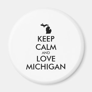 Íman Customizável MANTENHA A CALMA e AME MICHIGAN