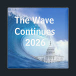 Íman Customize Blue Wave Election 2026<br><div class="desc">A mighty blue wave washed up on American politics beginning with the midterm elections of 2018. The midterms of 2026 are even more important with the need for Democrats to regain control of the Senate and House of Representatives to reign-in the excesses of the White House for the remaining presidential...</div>