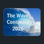 Íman Customize Blue Wave Election 2026<br><div class="desc">A mighty blue wave washed up on American politics beginning with the midterm elections of 2018. The midterms of 2026 are even more important with the need for Democrats to regain control of the Senate and House of Representatives to reign-in the excesses of the White House for the remaining presidential...</div>