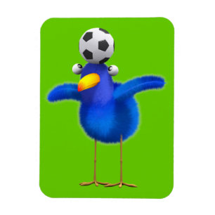 Íman Cute 3d Bird joga futebol (editável)