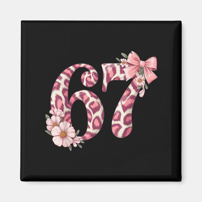 Íman Cute 67 Meme Nk Bow Leopard Floral For Girl Women  (Frente)