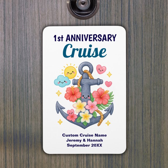 Íman Cute Anchor 1st Anniversary Cruise Cabin Door (Cute Anchor 1st Anniversary Cruise Cabin Door Magnet
)