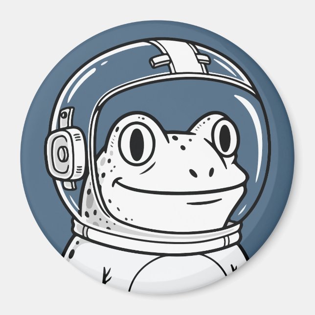 Íman Cute Astronaut Frog Space Adventure  (Frente)