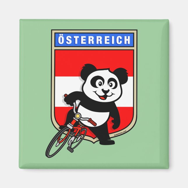 Íman Cute Austria Cycling Panda (Frente)