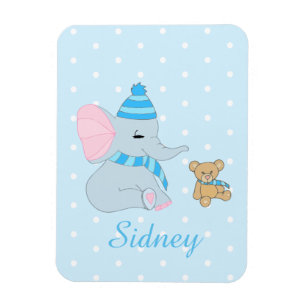 Íman Cute Baby Elephant and Teddy Bear Magnet