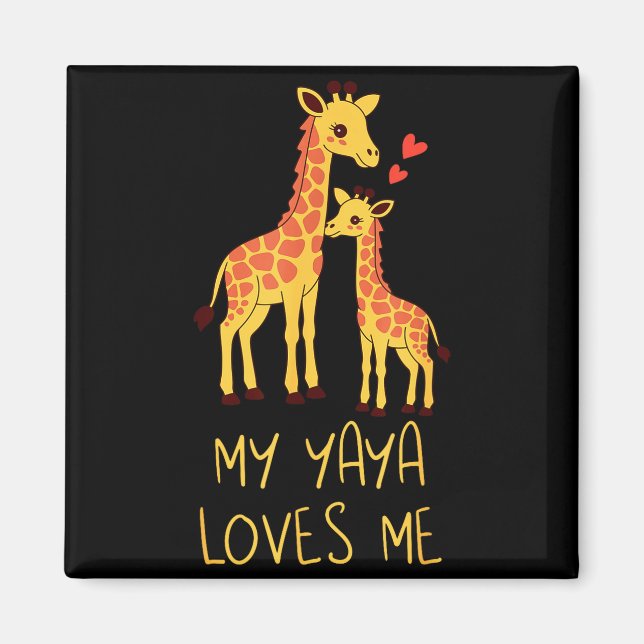 Íman Cute Baby Giraffe And Grandma My Yaya Loves Me  (Frente)