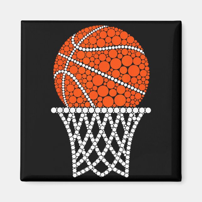 Íman Cute Basketball Polka Dot Art Student Happy Dot Da (Frente)