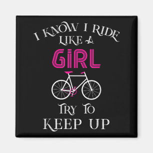 Íman Cute Bicycle Bike Woman Girl Female Cyclist
