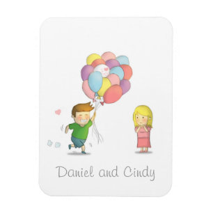 Íman Cute Boy compartilha seu amor à garota com balões