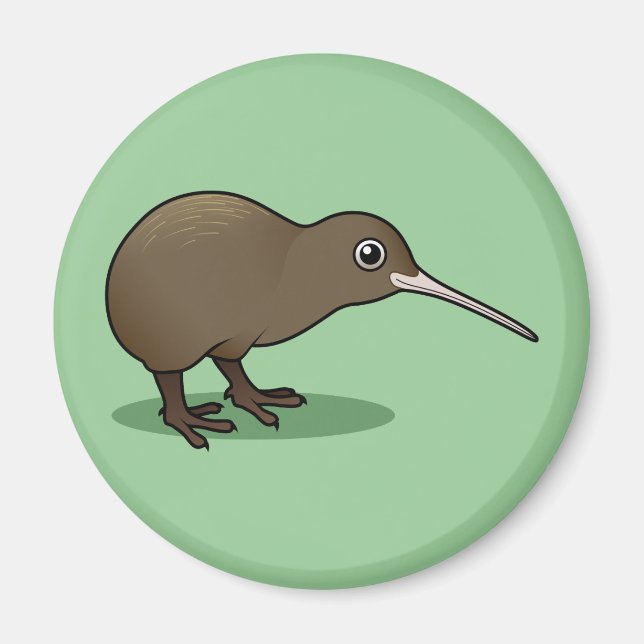Íman Cute Brown Kiwi da Nova Zelândia (Frente)