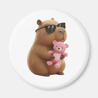 Íman Cute Capybara Hugging Teddy Bear Magnet