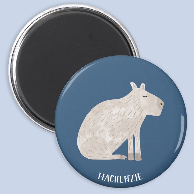 Íman Cute Capybara Personalizada (Fun personalized capybara magnet for animal lovers)