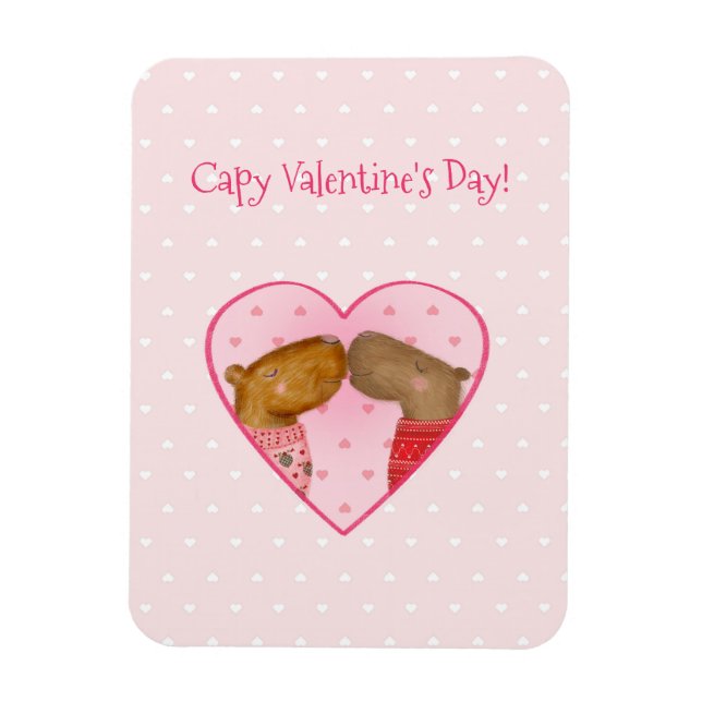 Íman Cute capybara Valentine's Day magnet (Vertical)