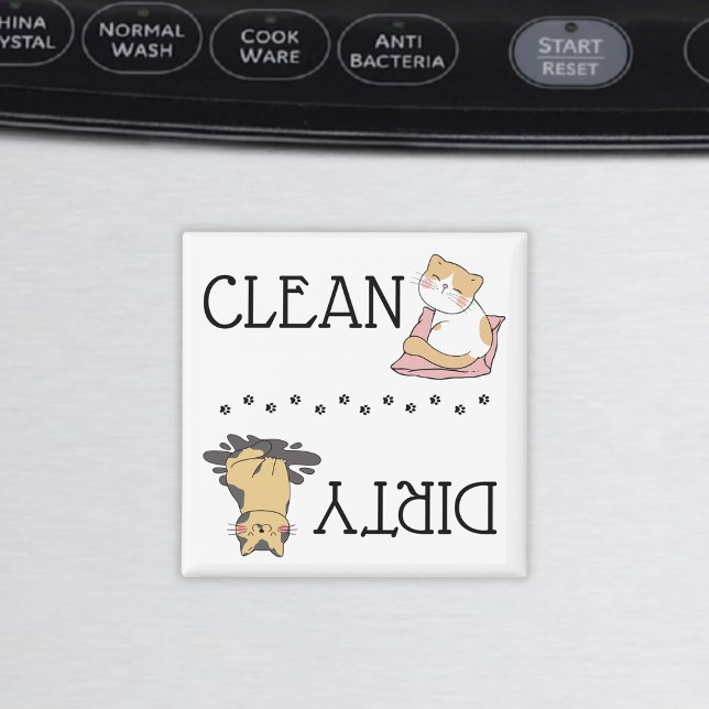 Íman Cute Cat Dishwasher Magnet (Criador carregado)