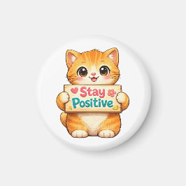 Íman Cute Cat Stay Positive Cheerful Mood 