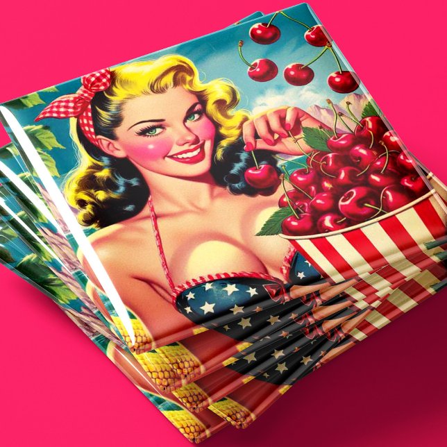 Íman Cute Cherry Pin-up (Criador carregado)