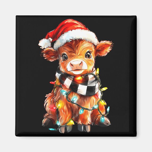Íman Cute Christmas Baby Highland Cow F Thanksgiving  (Frente)