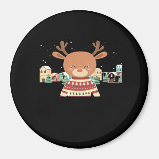 Íman Cute Christmas Deer Minimal Design 