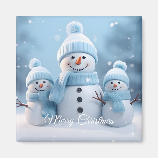 Íman Cute Christmas Snowman Magnet (Frente)