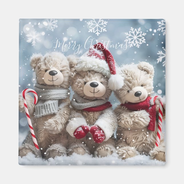 Íman Cute Christmas Teddy Bear Magnet (Frente)