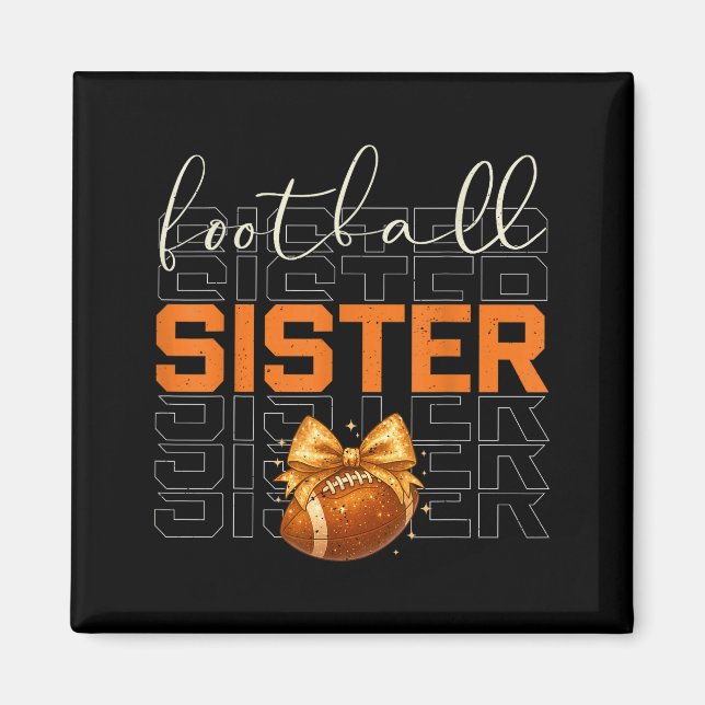 Íman Cute Coquette Bow Srt Fantasy Football Sister Foot (Frente)