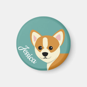Íman Cute Corgi Dog Personalizado