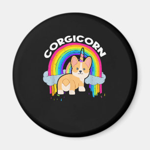 Íman Cute Corgicorn _ Unicorn Arco-Íris _ Proprietário 