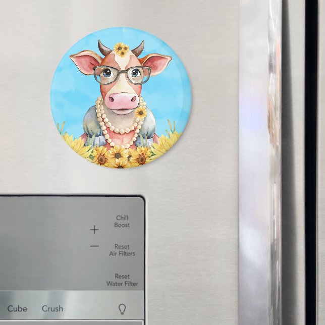 Íman Cute Cow Sunflowers (In Situ (Fridge))