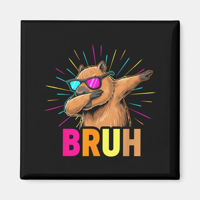 Íman Cute Dabbing Capybara Funny Animal Meme Capy Lover (Frente)