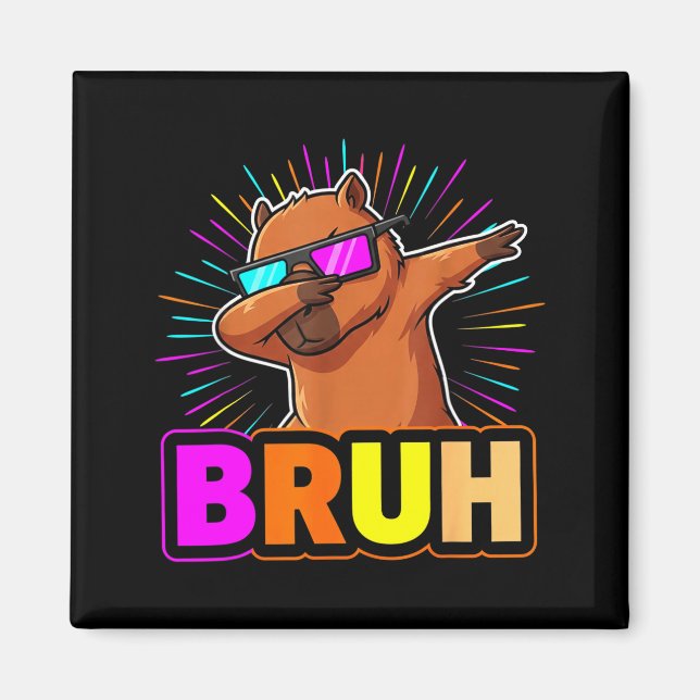 Íman Cute Dabbing Capybara Funny Animal Meme Capy Lover (Frente)