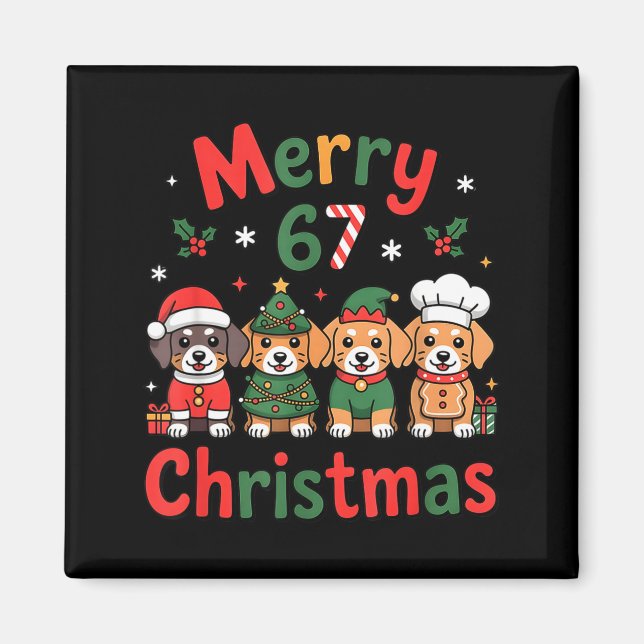 Íman Cute Dachshund Christmas Design Funny Holiday Dog  (Frente)