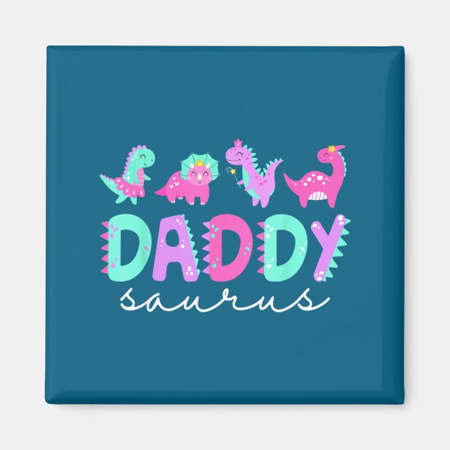 Íman Cute Daddy Saurus Dad Dinosaur Birthday Boy Girl F (Frente)