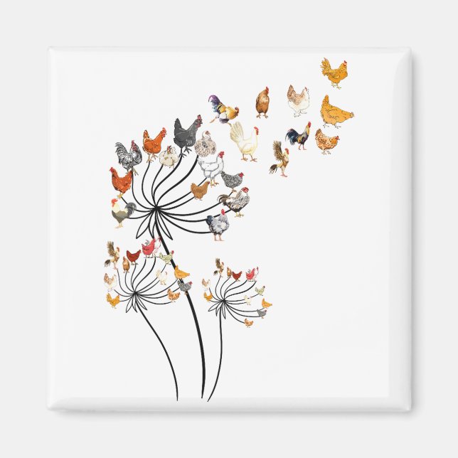 Íman Cute Dandelion Chickens Lover Shirts For Women Gir (Frente)