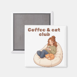 Íman Cute design do Café & Clube do Gato