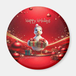 Íman Cute Duck Christmas Holiday Magnet
