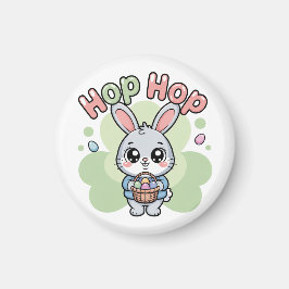Íman Cute Easter Hop Bunny Basket Artwork