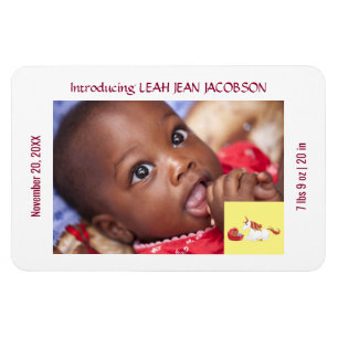 Íman Cute Elegant New Baby Unicorn Birth Announcement