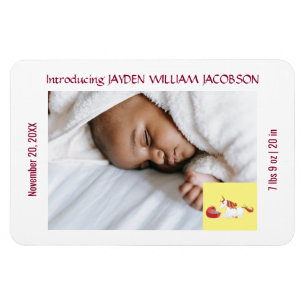 Íman Cute Elegant New Baby Unicorn Birth Announcement