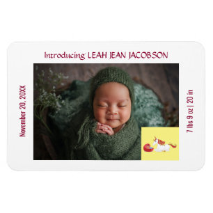 Íman Cute Elegant New Baby Unicorn Birth Announcement