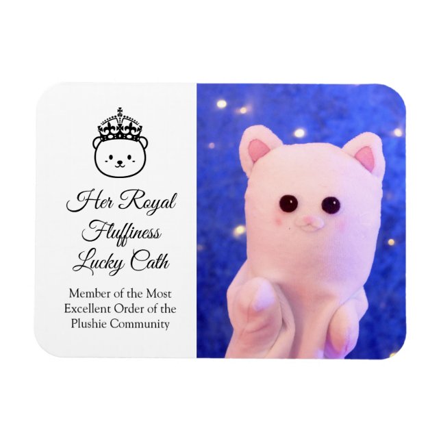 Íman Cute Elegant Script Professional Royal Plushie (Horizontal)