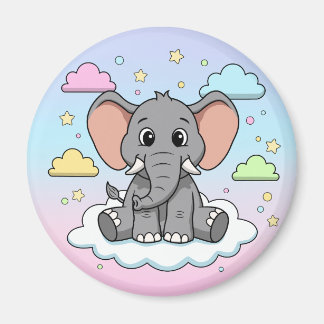 Íman Cute Elephant on Cloud - I'm Ele-Fun-t Pun