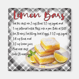 Íman Cute Farmhouse Homemade Lemon Bars Baking Recipe