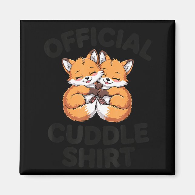 Íman Cute Fox Snuggle Couple This Is My Cuddle  (Frente)