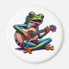 Íman Cute Frog Playing a Guitar