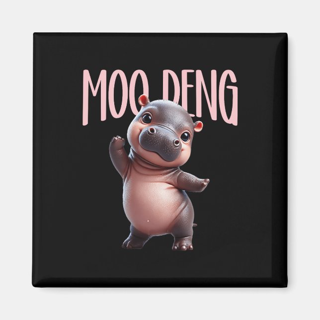 Íman Cute Funny Moo-deng Ba (Frente)