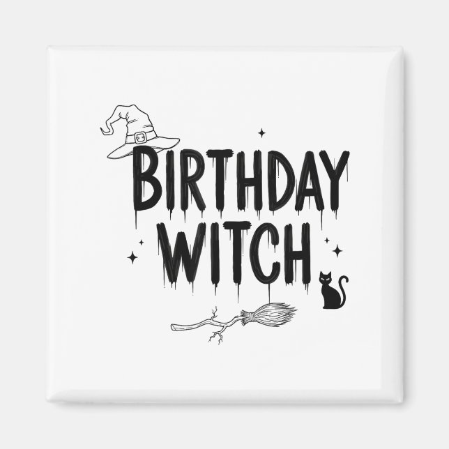 Íman Cute Funny Witch Witchy Birthday Witches Happy Wom (Frente)
