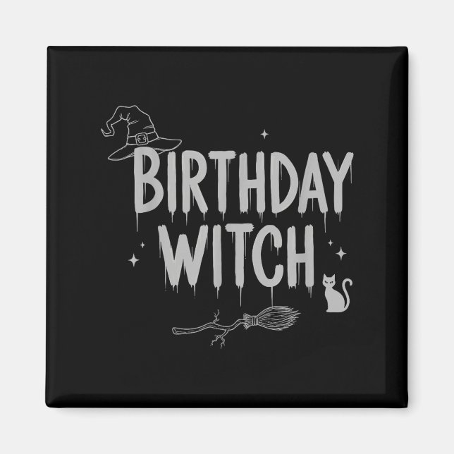 Íman Cute Funny Witch Witchy Birthday Witches Happy Wom (Frente)