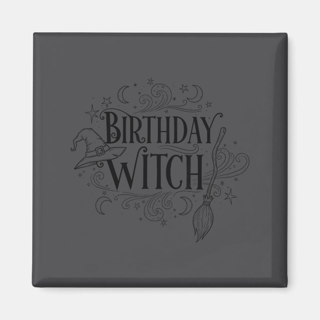 Íman Cute Funny Witch Witchy Birthday Witches Happy Wom (Frente)